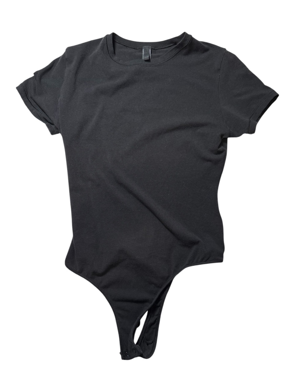 SKIMS Stretch Cotton Jersey T-Shirt Bodysuit Black Size Medium Soft - Picture 1 of 7